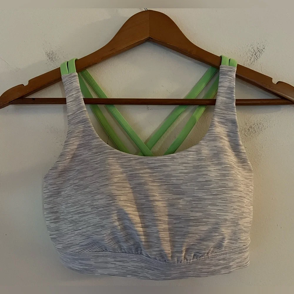 Lululemon Energy‎ Bra Sz 6 Wee Are From Space Nimbus Battleship/Citra Lime - Picture 4 of 10